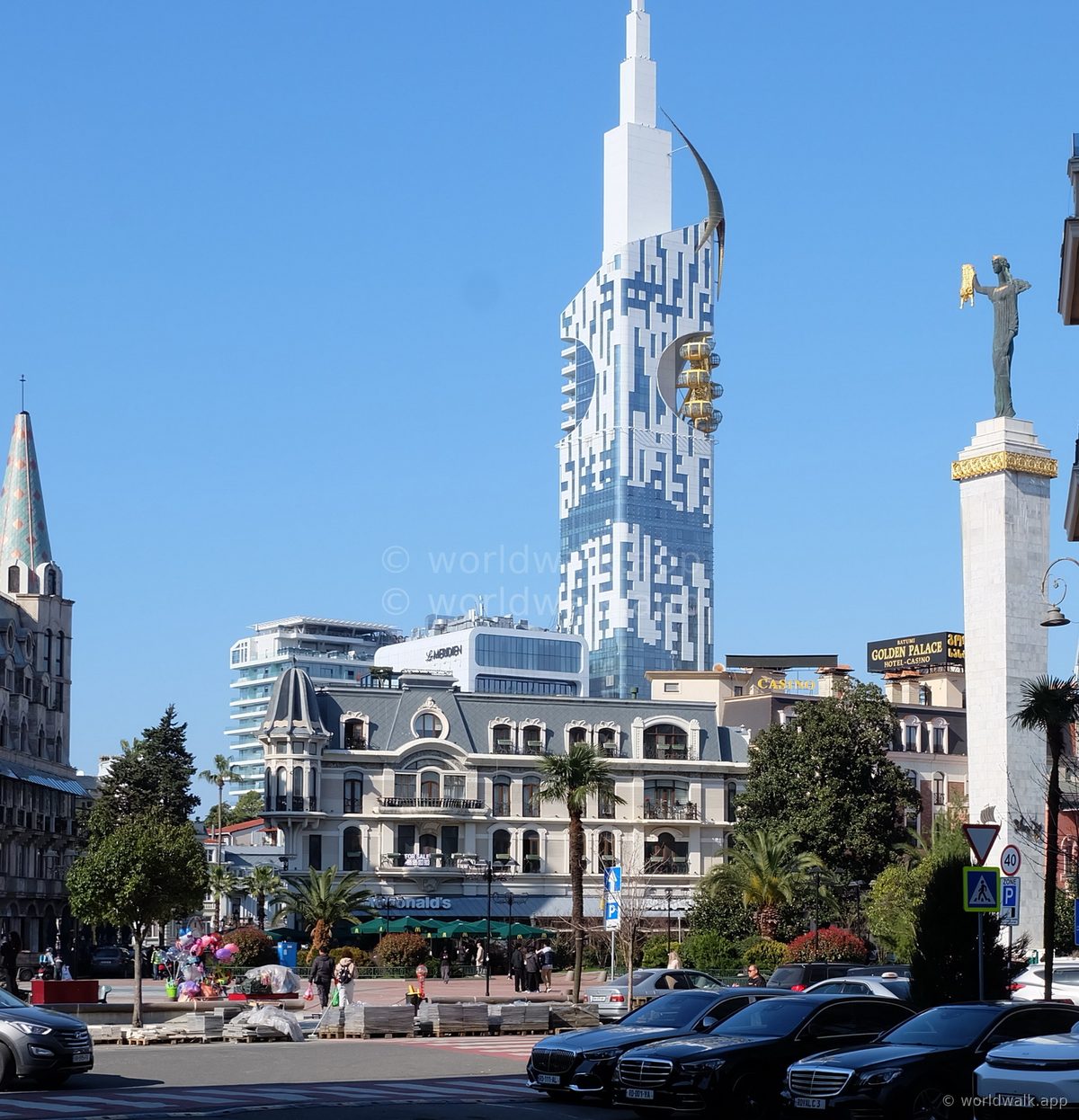 Europe Square in Batumi — Tbilisi Square and Chavchavadze Street nearby have clustered exchange offices
