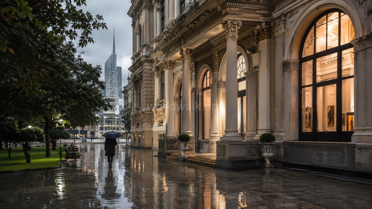 Batumi Boulevard in overcast weather — the promenade is atmospheric in grey light